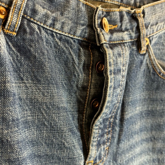 TAYLOR STITCH Sz 33 Slim Button Fly Mid-Wash 100% Organic Cotton Jeans - Picture 3 of 15